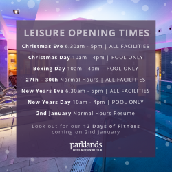 Festive Gym + Pool Opening Hours